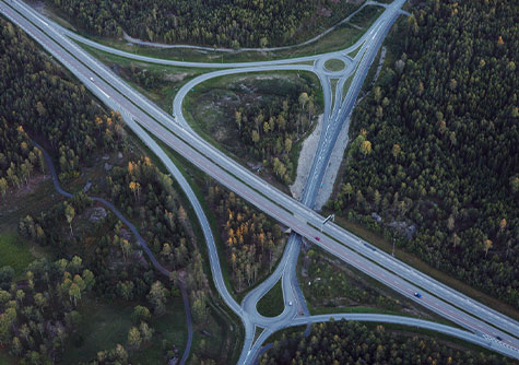Vogelperspektive Autobahnkreuz